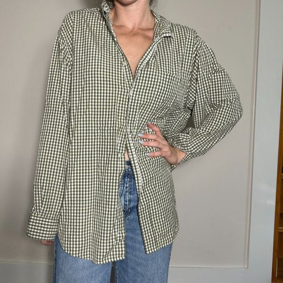 Vintage 100% Cotton Turnbury Green Checkered Buttonup Shirt Size XL - Picture 2 of 9